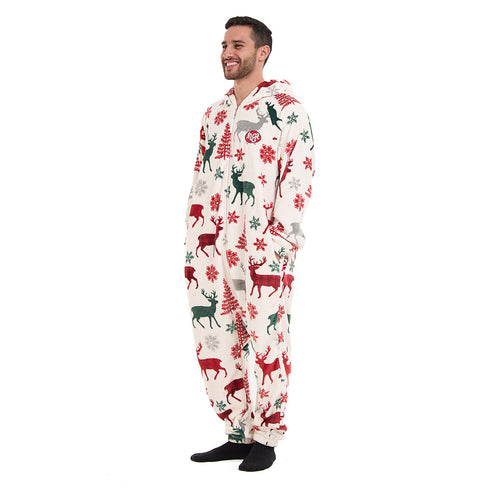 Snuggs Blanket Onesie White Christmas Deer